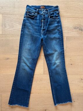 MOTHER Dark Blue Crop Ankle Jeans